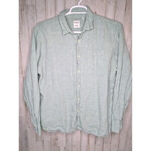 Murano Baird McNutt Linen Shirt Mens XL Light Green Long Sleeve Button Front